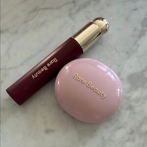 Rare beauty lip oil (affection) and blush duo ( nearly rose)